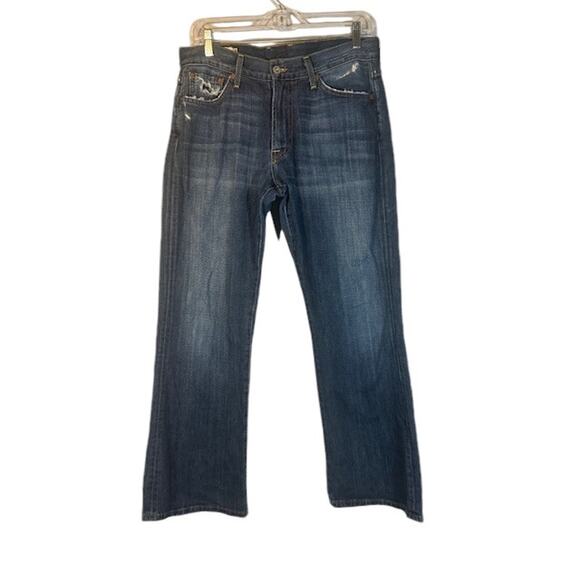Lucky Brand Blue Short Inseam New Relaxed Bootleg Denim Jeans Men Sz 31 - Picture 1 of 12